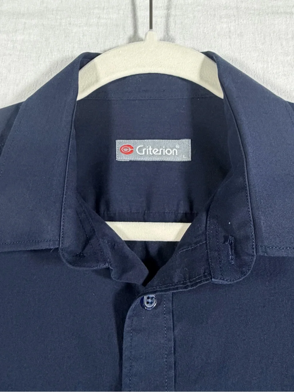 Men's Short-Sleeve Navy Button-Down Shirt